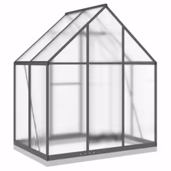 vidaXL Greenhouse with Base Frame Walk in Grow House Anthracite Aluminium - Additional view 4
