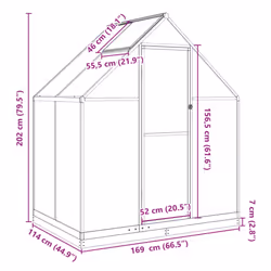 vidaXL Greenhouse with Base Frame Walk in Grow House Anthracite Aluminium - Additional view 9