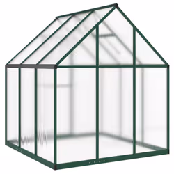 vidaXL Greenhouse with Base Frame Garden Walk in Plant Grow House Aluminium - green, 169 x 169 x 195 cm - Additional view 4