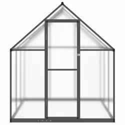 vidaXL Greenhouse with Base Frame Garden Walk in Plant Grow House Aluminium - anthracite, 169 x 169 x 195 cm - Additional view 2
