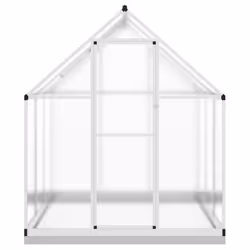 vidaXL Greenhouse with Base Frame Garden Walk in Plant Grow House Aluminium - silver, 169 x 169 x 202 cm - Additional view 2