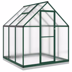 vidaXL Greenhouse with Base Frame Garden Walk in Plant Grow House Aluminium - green, 169 x 169 x 202 cm