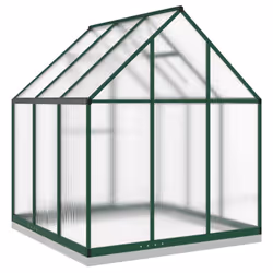 vidaXL Greenhouse with Base Frame Garden Walk in Plant Grow House Aluminium - green, 169 x 169 x 202 cm - Additional view 4