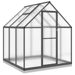 vidaXL Greenhouse with Base Frame Garden Walk in Plant Grow House Aluminium - anthracite, 169 x 169 x 202 cm