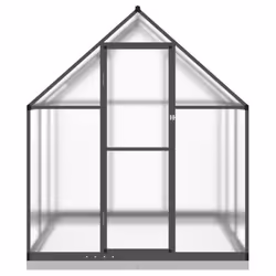 vidaXL Greenhouse with Base Frame Garden Walk in Plant Grow House Aluminium - anthracite, 169 x 169 x 202 cm