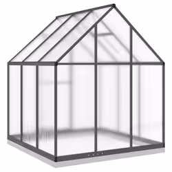 vidaXL Greenhouse with Base Frame Garden Walk in Plant Grow House Aluminium - anthracite, 169 x 169 x 202 cm - Additional view 4