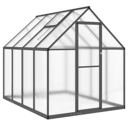 vidaXL Greenhouse with Base Frame Garden Walk in Plant Grow House Aluminium - anthracite, 224 x 169 x 195 cm