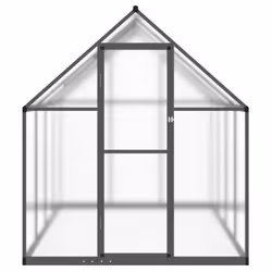 vidaXL Greenhouse with Base Frame Garden Walk in Plant Grow House Aluminium - anthracite, 224 x 169 x 195 cm