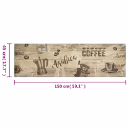 vidaXL Kitchen Rug Anti Fatigue Mat Runner Rug Washable Floor Carpet Velvet - light brown, 45 x 150 cm - Additional view 4