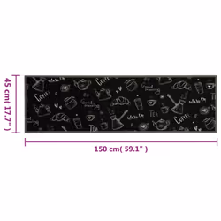 vidaXL Kitchen Rug Anti Fatigue Mat Runner Rug Washable Floor Carpet Velvet - morning, 45 x 150 cm - Additional view 4