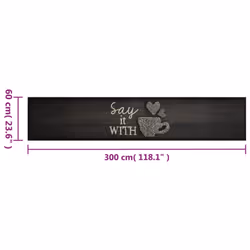 vidaXL Kitchen Rug Anti Fatigue Mat Runner Rug Washable Floor Carpet Velvet - cup, 60 x 300 cm - Additional view 4