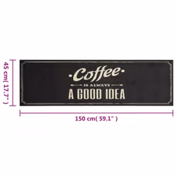 vidaXL Kitchen Rug Anti Fatigue Mat Runner Rug Washable Floor Carpet Velvet - text, 45 x 150 cm - Additional view 4
