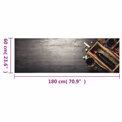 vidaXL Kitchen Rug Anti Fatigue Mat Runner Rug Washable Floor Carpet Velvet - bottle, 60 x 180 cm - Additional view 3