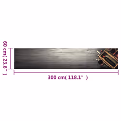 vidaXL Kitchen Rug Anti Fatigue Mat Runner Rug Washable Floor Carpet Velvet - bottle, 60 x 300 cm - Additional view 4