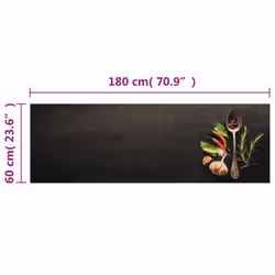 vidaXL Kitchen Rug Anti Fatigue Mat Runner Rug Washable Floor Carpet Velvet - black and green, 60 x 180 cm - Additional view 4