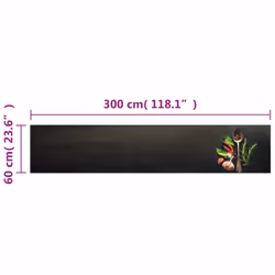 vidaXL Kitchen Rug Anti Fatigue Mat Runner Rug Washable Floor Carpet Velvet - black and green, 60 x 300 cm - Additional view 3