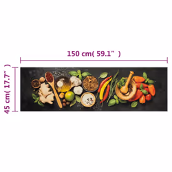vidaXL Kitchen Rug Anti Fatigue Mat Runner Rug Washable Floor Carpet Velvet - spices, 45 x 150 cm - Additional view 3