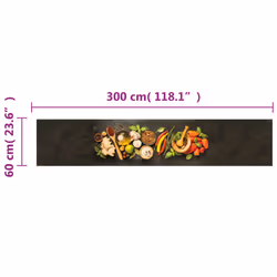 vidaXL Kitchen Rug Anti Fatigue Mat Runner Rug Washable Floor Carpet Velvet - spices, 60 x 300 cm - Additional view 4