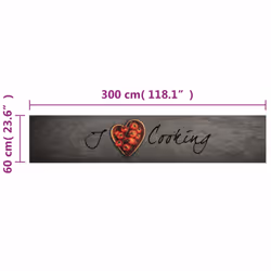 vidaXL Kitchen Rug Anti Fatigue Mat Runner Rug Washable Floor Carpet Velvet - cook, 60 x 300 cm - Additional view 3