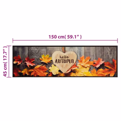 vidaXL Kitchen Rug Anti Fatigue Mat Runner Rug Washable Floor Carpet Velvet - autumn, 45 x 150 cm - Additional view 4
