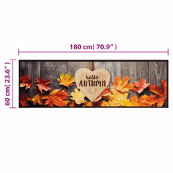 vidaXL Kitchen Rug Anti Fatigue Mat Runner Rug Washable Floor Carpet Velvet - autumn, 60 x 180 cm - Additional view 3