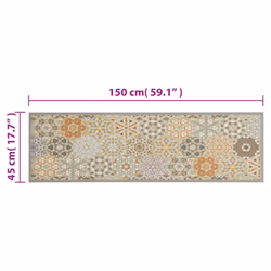 vidaXL Kitchen Rug Anti Fatigue Mat Runner Rug Washable Floor Carpet Velvet - hexagon, 45 x 150 cm - Additional view 3