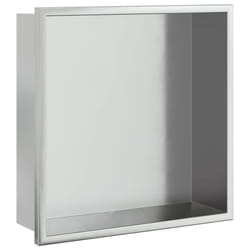 vidaXL Shower Niche Bathroom Storage Recessed Shower Shelf Stainless Steel - silver