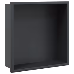 vidaXL Shower Niche Bathroom Storage Recessed Shower Shelf Stainless Steel - black