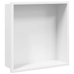 vidaXL Shower Niche Wall Recessed Shower Shelf Matt White Stainless Steel