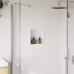 vidaXL Shower Niche Wall Recessed Shower Shelf Matt White Stainless Steel
