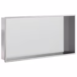 vidaXL Shower Niche Wall Recessed Shower Shelf Brushed Silver Stainless Steel - silver