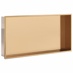 vidaXL Shower Niche Wall Recessed Shower Shelf Brushed Silver Stainless Steel - gold