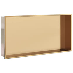 vidaXL Shower Niche Wall Recessed Shower Shelf Brushed Silver Stainless Steel - gold