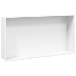 vidaXL Shower Niche Wall Recessed Shower Shelf Brushed Silver Stainless Steel - white