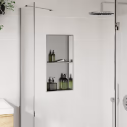 vidaXL Shower Niche Wall Recessed Shower Shelf Brushed Silver Stainless Steel
