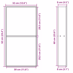 vidaXL Shower Niche Wall Recessed Shower Shelf Matt White Stainless Steel - gold