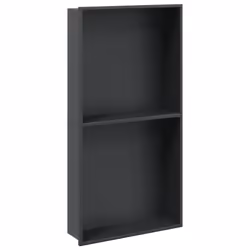vidaXL Shower Niche Wall Recessed Shower Shelf Matt White Stainless Steel - black