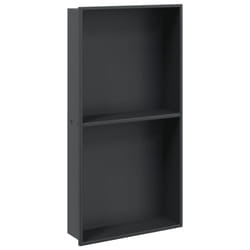 vidaXL Shower Niche Wall Recessed Shower Shelf Matt White Stainless Steel - black