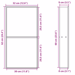 vidaXL Shower Niche Wall Recessed Shower Shelf Matt White Stainless Steel - black