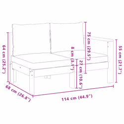 vidaXL 4 Piece Garden Sofa Set with Cushions Solid Wood Acacia - corner + 2x Sofa + Table - Additional view 8