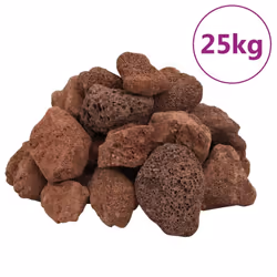 ) vidaXL Volcanic Rocks Lava Accent Rocks Aquarium Volcanic Lava Stones Beads - red, 5-8 cm (25 kg