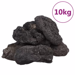 ) vidaXL Volcanic Rocks Lava Accent Rocks Aquarium Volcanic Lava Stones Beads - black, 10-30 cm (10 kg