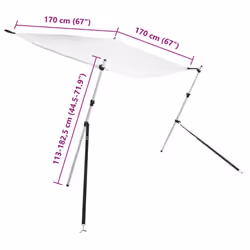 vidaXL T-Top Shade Extension Set T-Top Bow Shade Boat Bow Area Sun Shade White