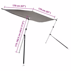 vidaXL T-Top Shade Extension Set T-Top Bow Shade Sun Shade Anthracite Grey