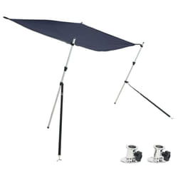vidaXL T-Top Shade Extension Set Bow Shade Boat Bow Area Sun Shade Navy Blue