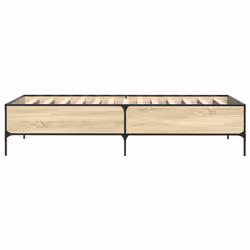 vidaXL Bed Frame Home Bed Base Mattress Foundation Engineered Wood and Metal - sonoma oak, 100 x 200 cm/ 44 cm - Additional view 4