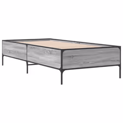 vidaXL Bed Frame Home Bed Base Mattress Foundation Engineered Wood and Metal - grey sonoma, 100 x 200 cm