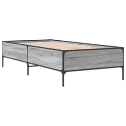vidaXL Bed Frame Home Bed Base Mattress Foundation Engineered Wood and Metal - grey sonoma, 100 x 200 cm