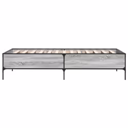 vidaXL Bed Frame Home Bed Base Mattress Foundation Engineered Wood and Metal - grey sonoma, 100 x 200 cm - Additional view 4