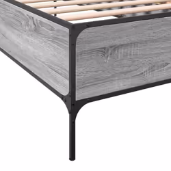 vidaXL Bed Frame Home Bed Base Mattress Foundation Engineered Wood and Metal - grey sonoma, 100 x 200 cm - Additional view 6